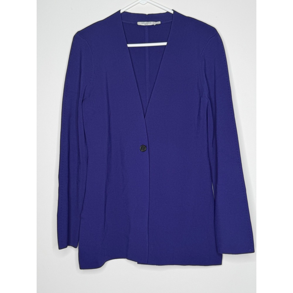 MM.LaFleur Jennimai Jardigan Royal Purple Sweater Jacket Size M Single Button